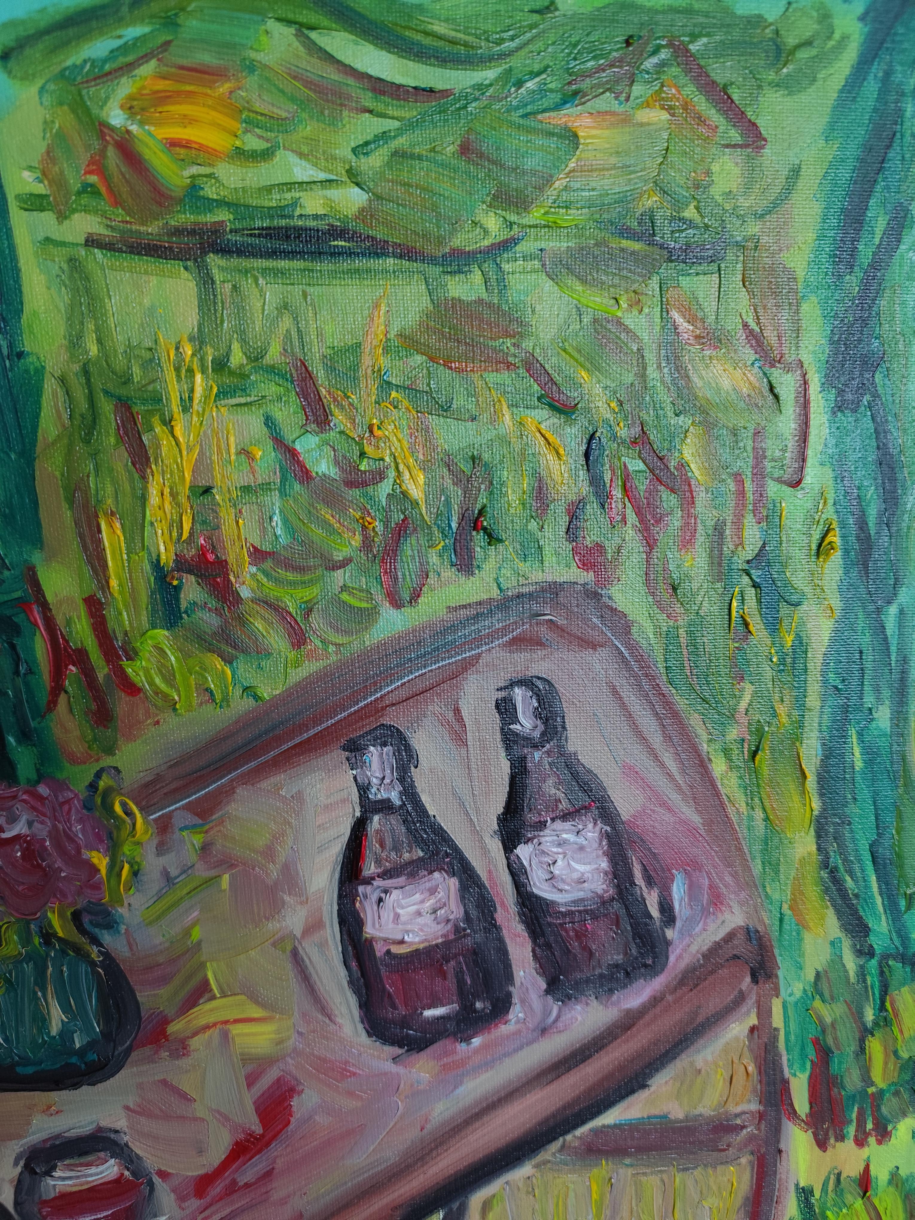 Impressionist expressive painting on canvas 