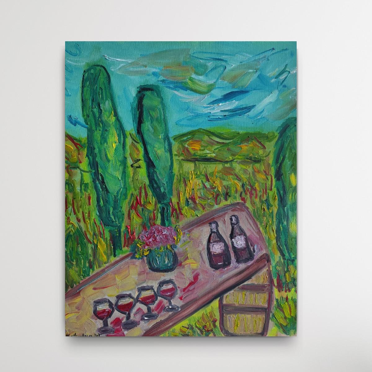 Impressionist expressive painting on canvas 