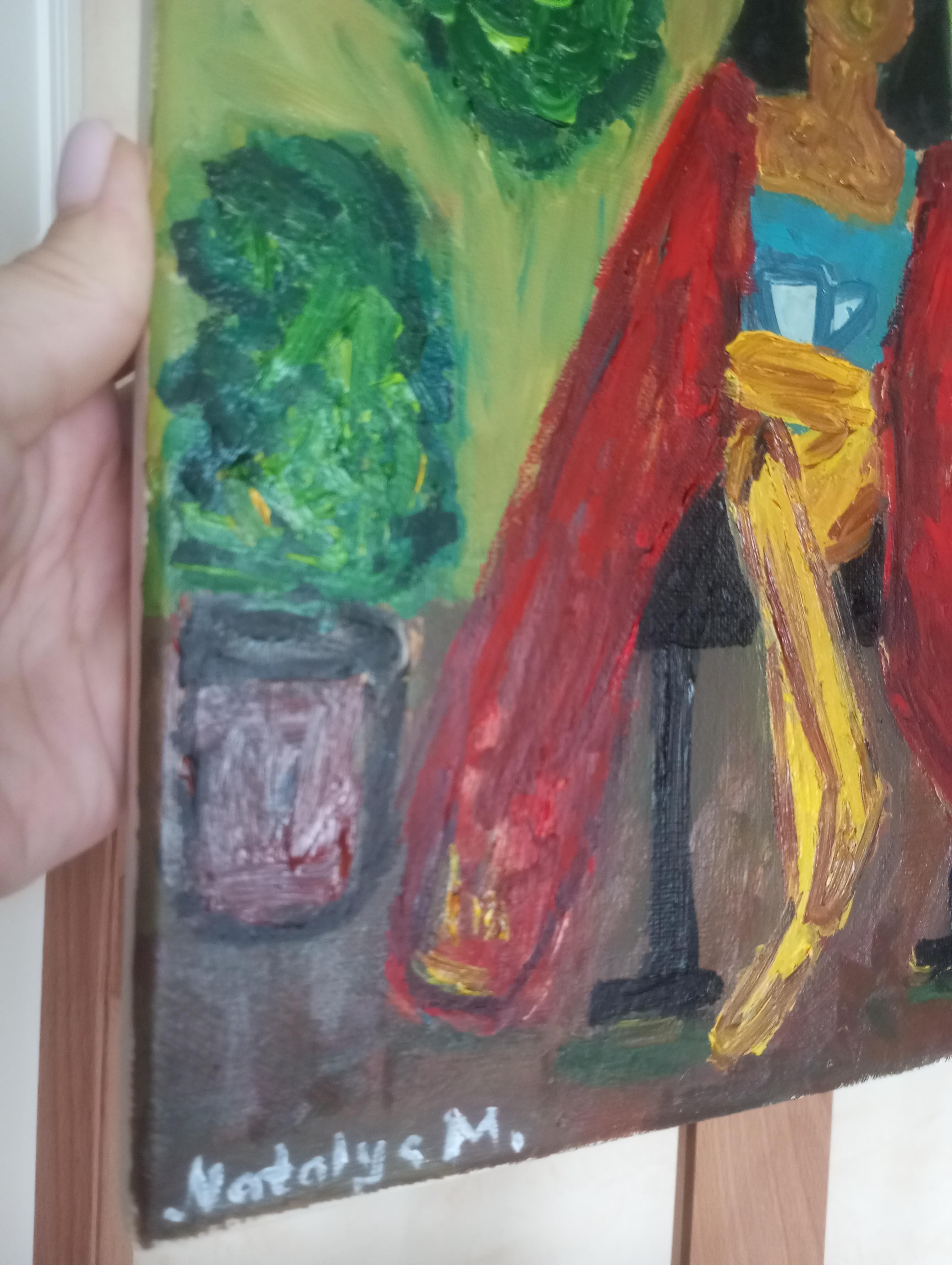 Zeitgenössisches impressionistisches figuratives Ölgemälde einer Frau auf Leinwand im Angebot 5