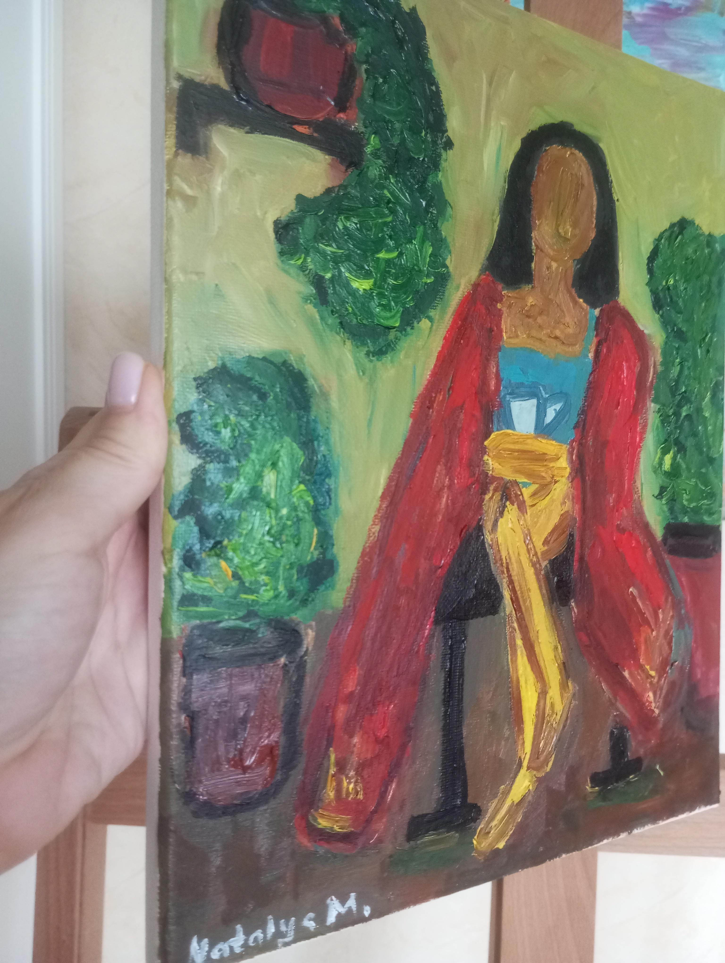 Zeitgenössisches impressionistisches figuratives Ölgemälde einer Frau auf Leinwand im Angebot 6