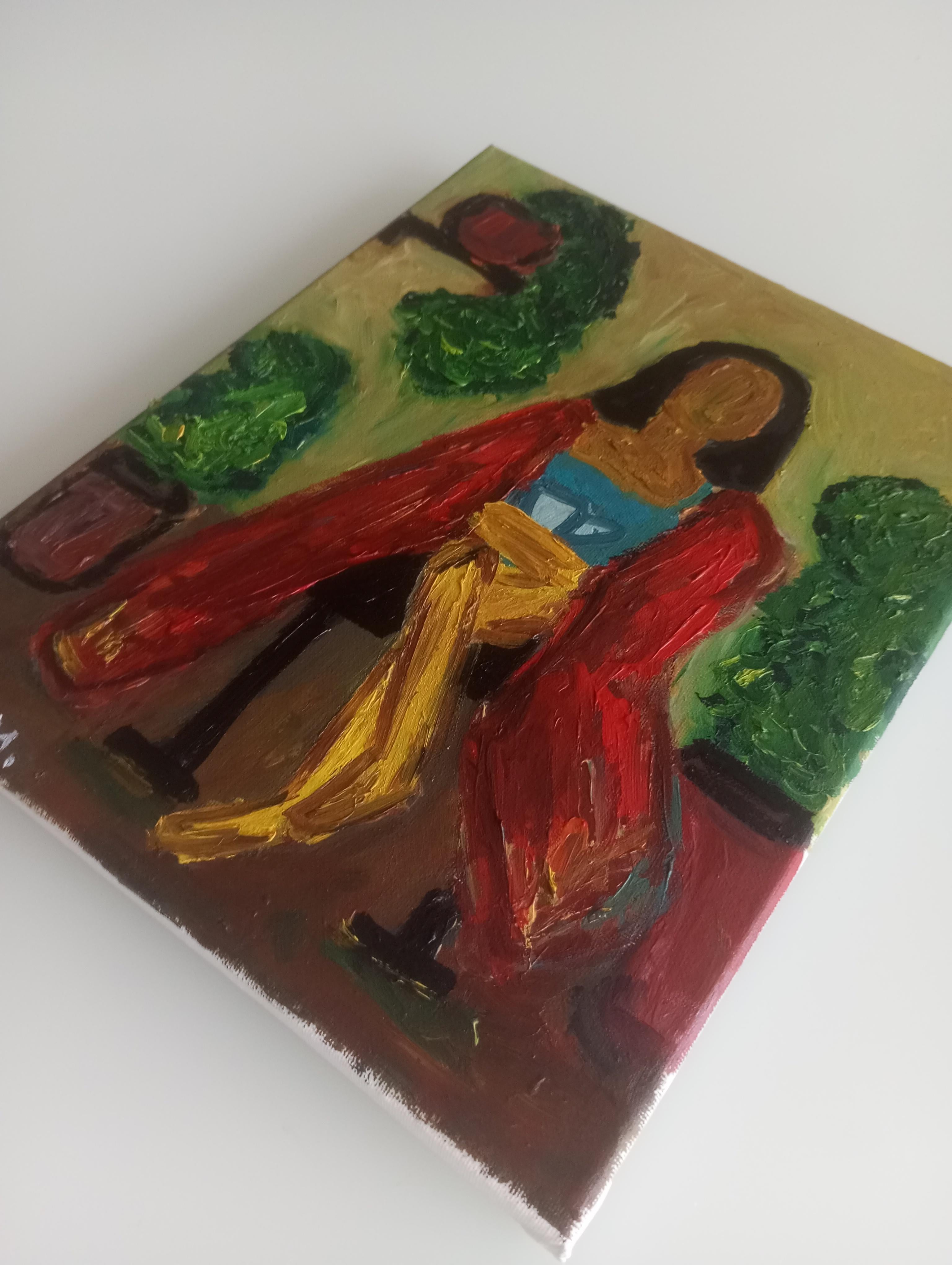 Zeitgenössisches impressionistisches figuratives Ölgemälde einer Frau auf Leinwand im Angebot 15