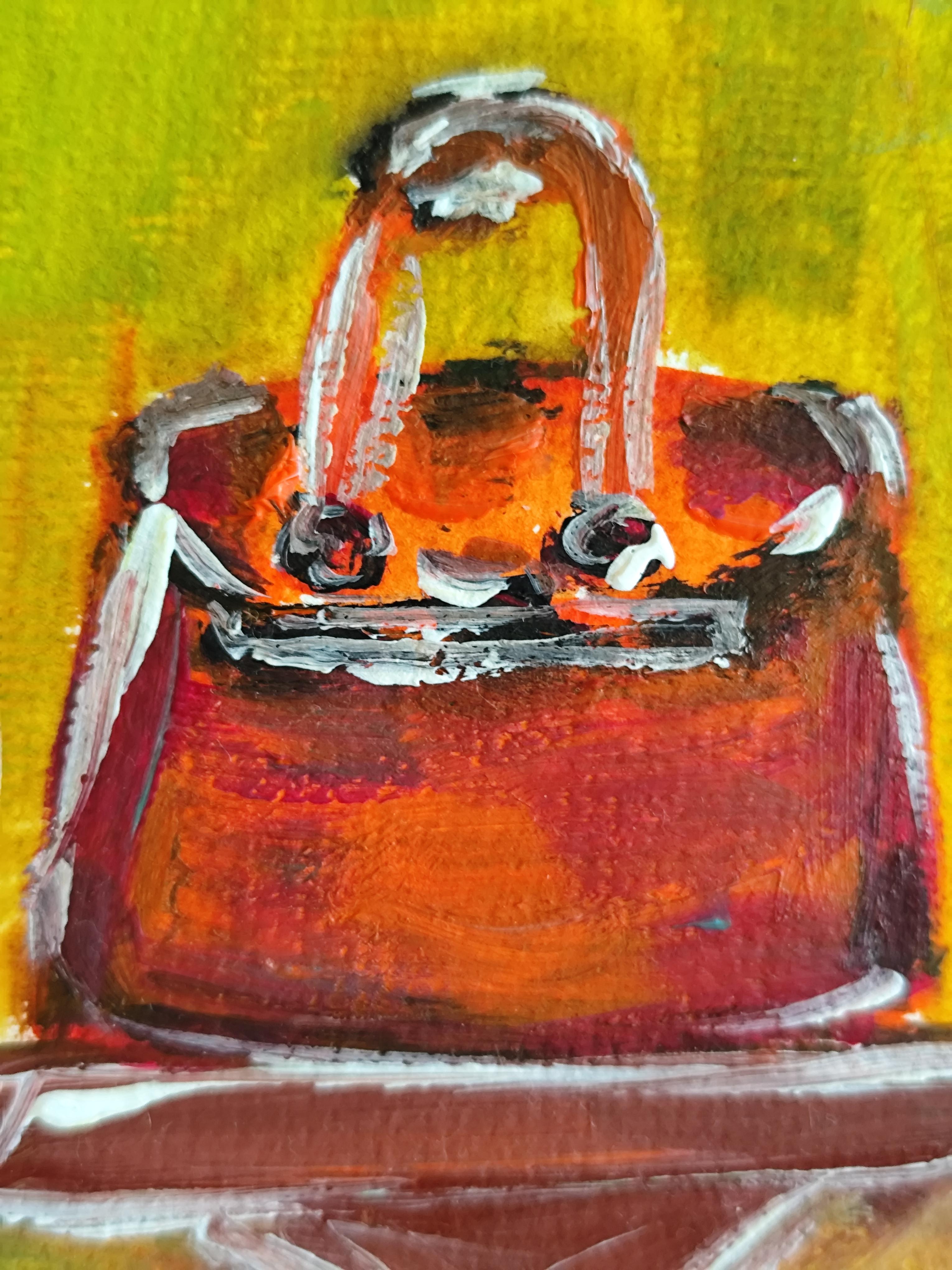 Peinture acrylique figurative contemporaine sur papier 