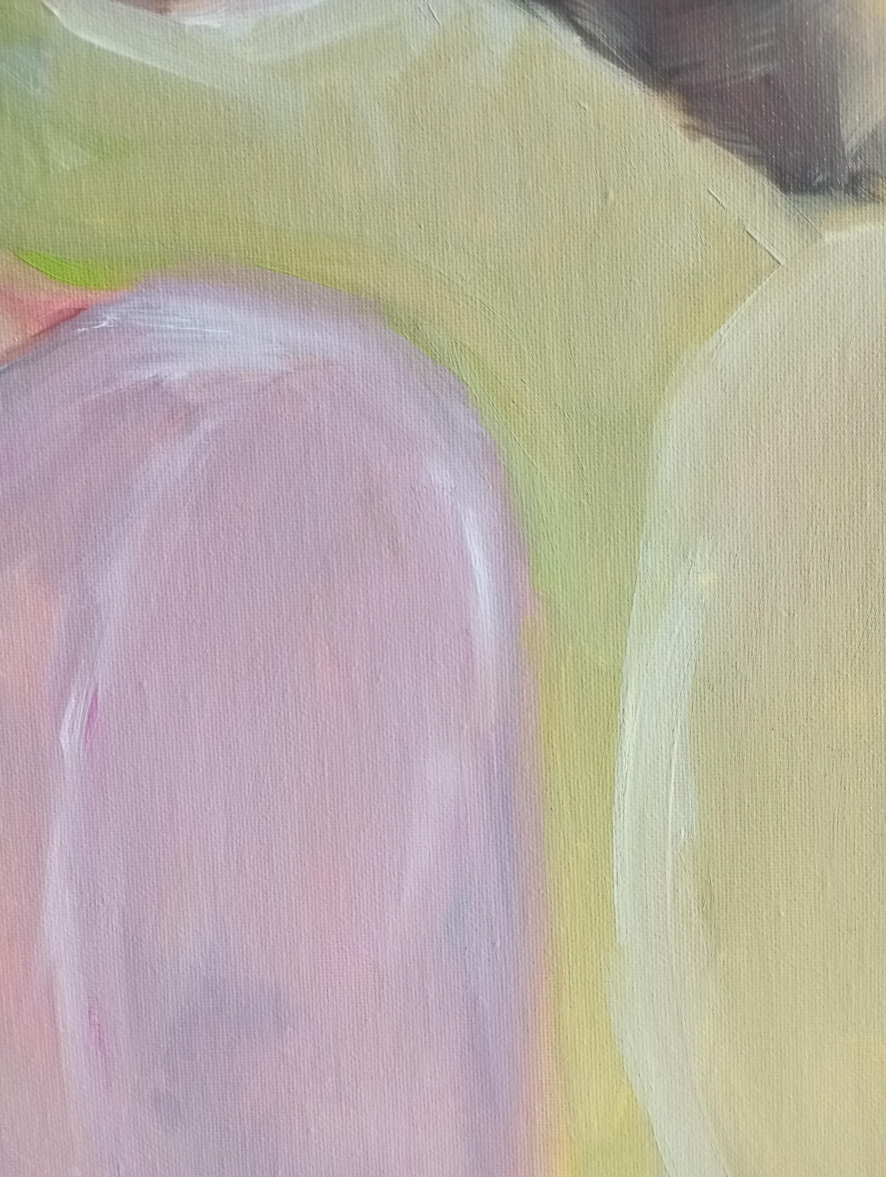 Contemporary figurative painting of two women oil on canvas 