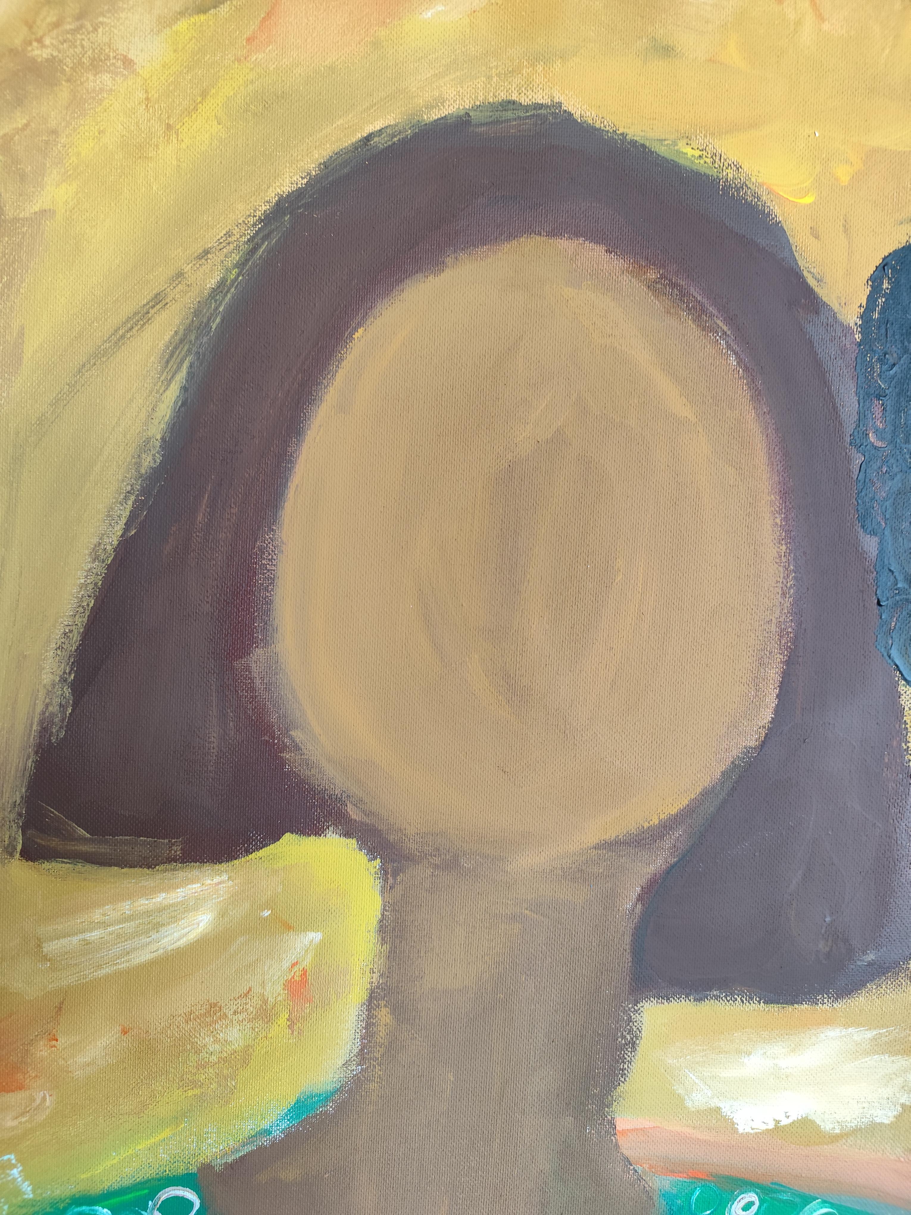 Ritratto astratto espressivo contemporaneo di due donne  