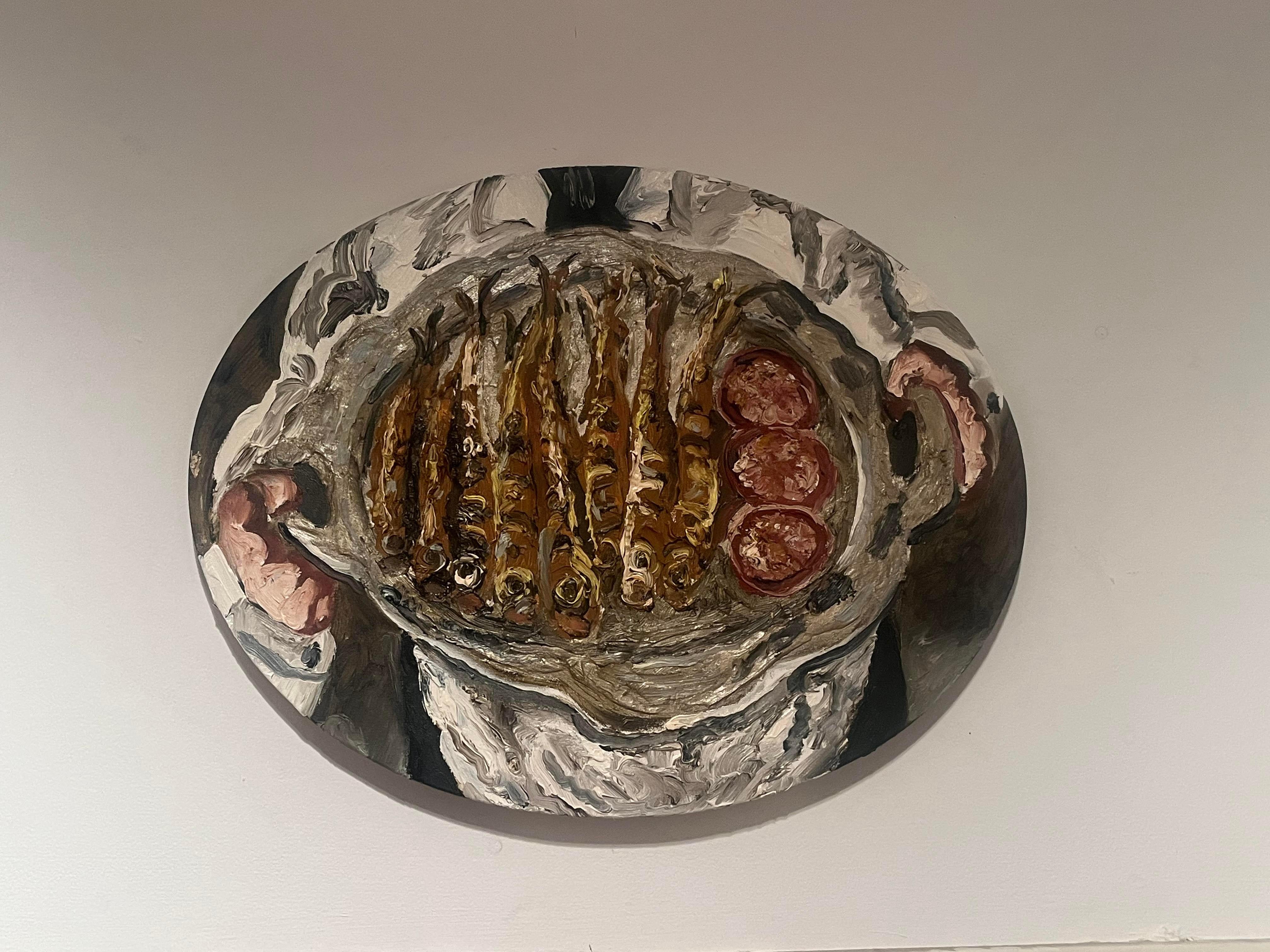 Natalya Nesterova  Figurative Painting - Plate of Sardines