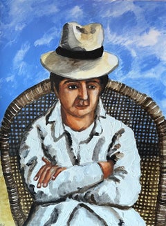 Man in a wicker chair - Chaise