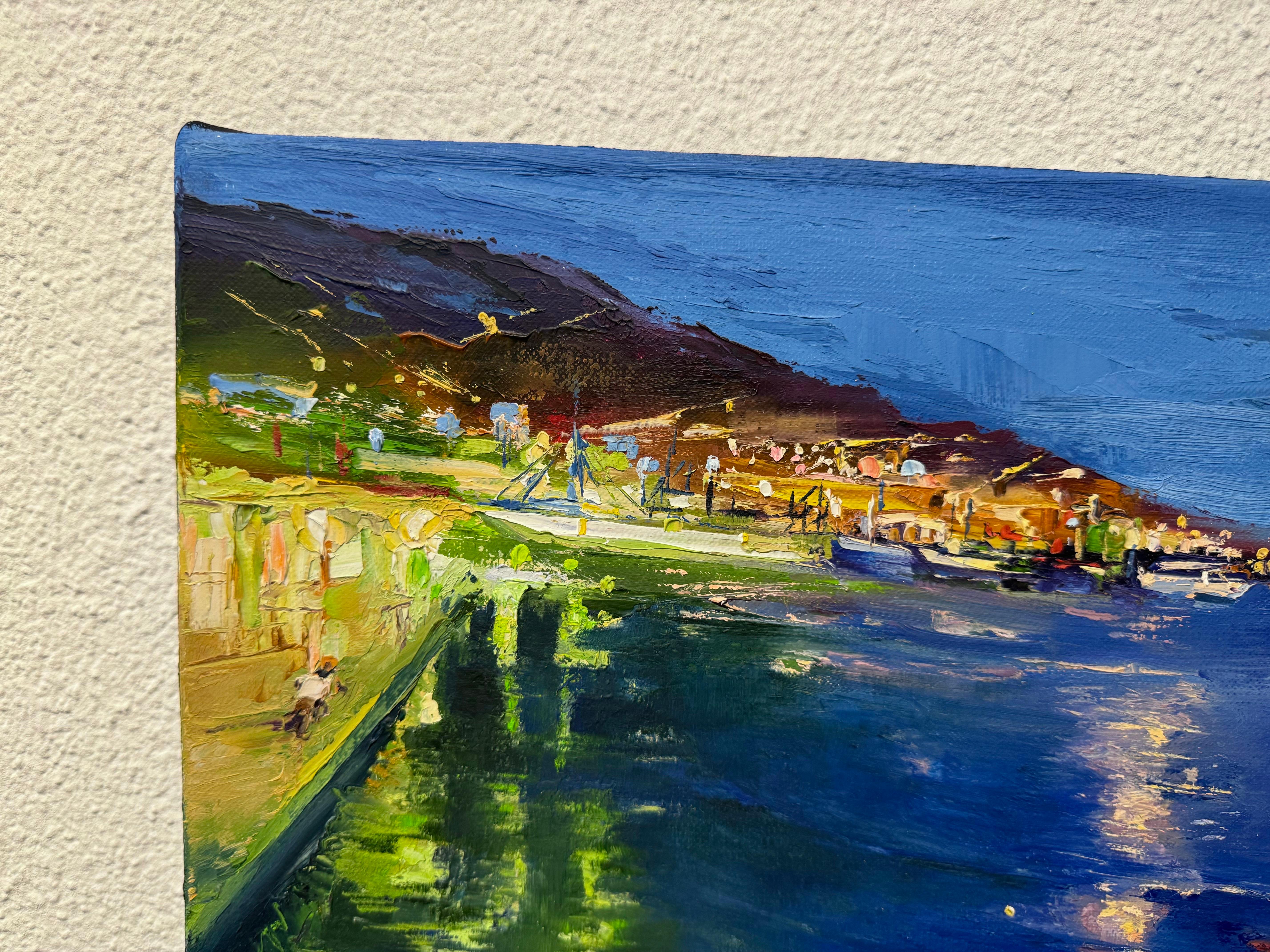 Lights on the sea, Impressionist Oil Painting by Natalya Platonova For Sale 6