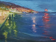 Luci sul mare, Pittura a olio impressionista di Natalya Platonova