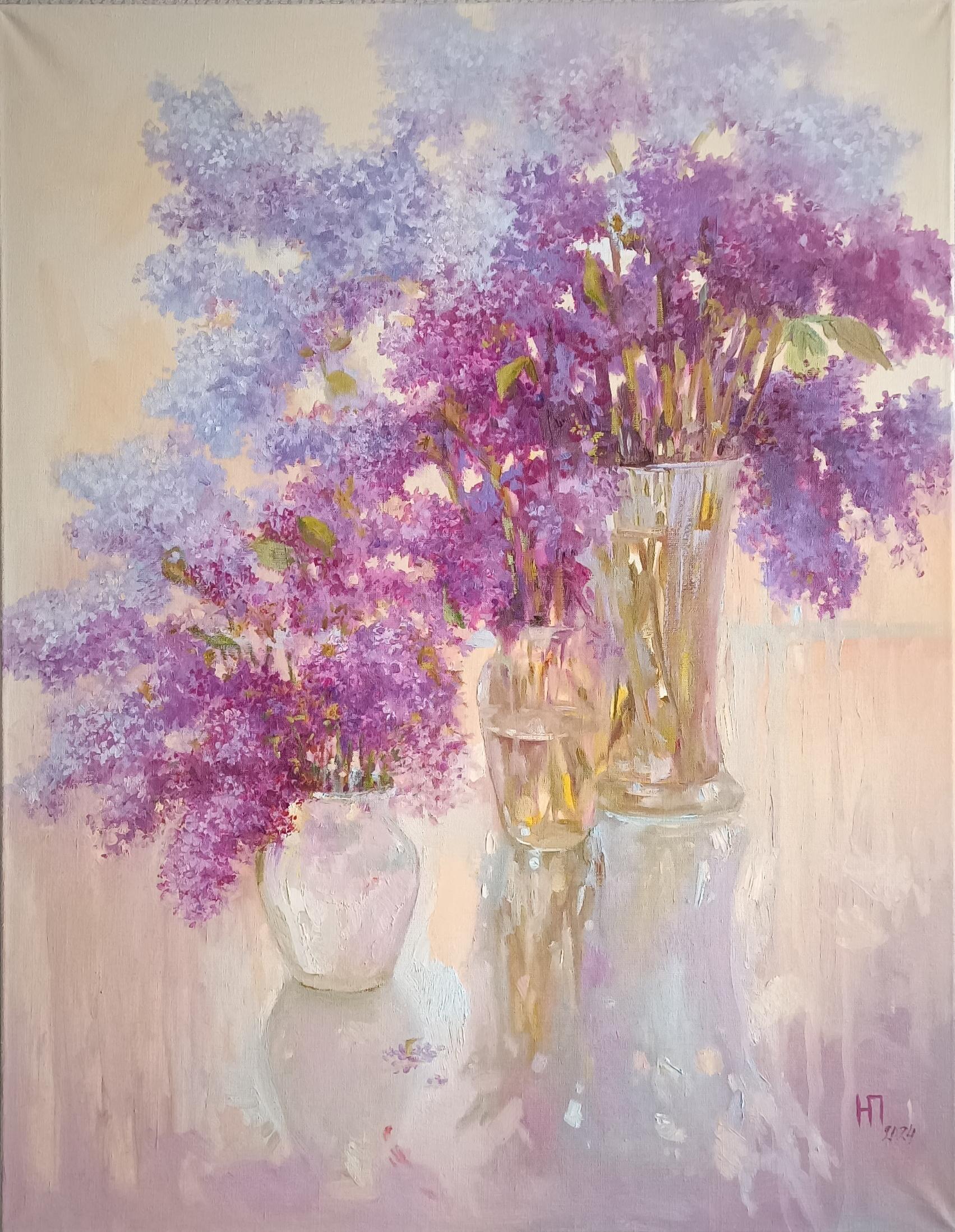 Lilac season. Original oil painting For Sale 6