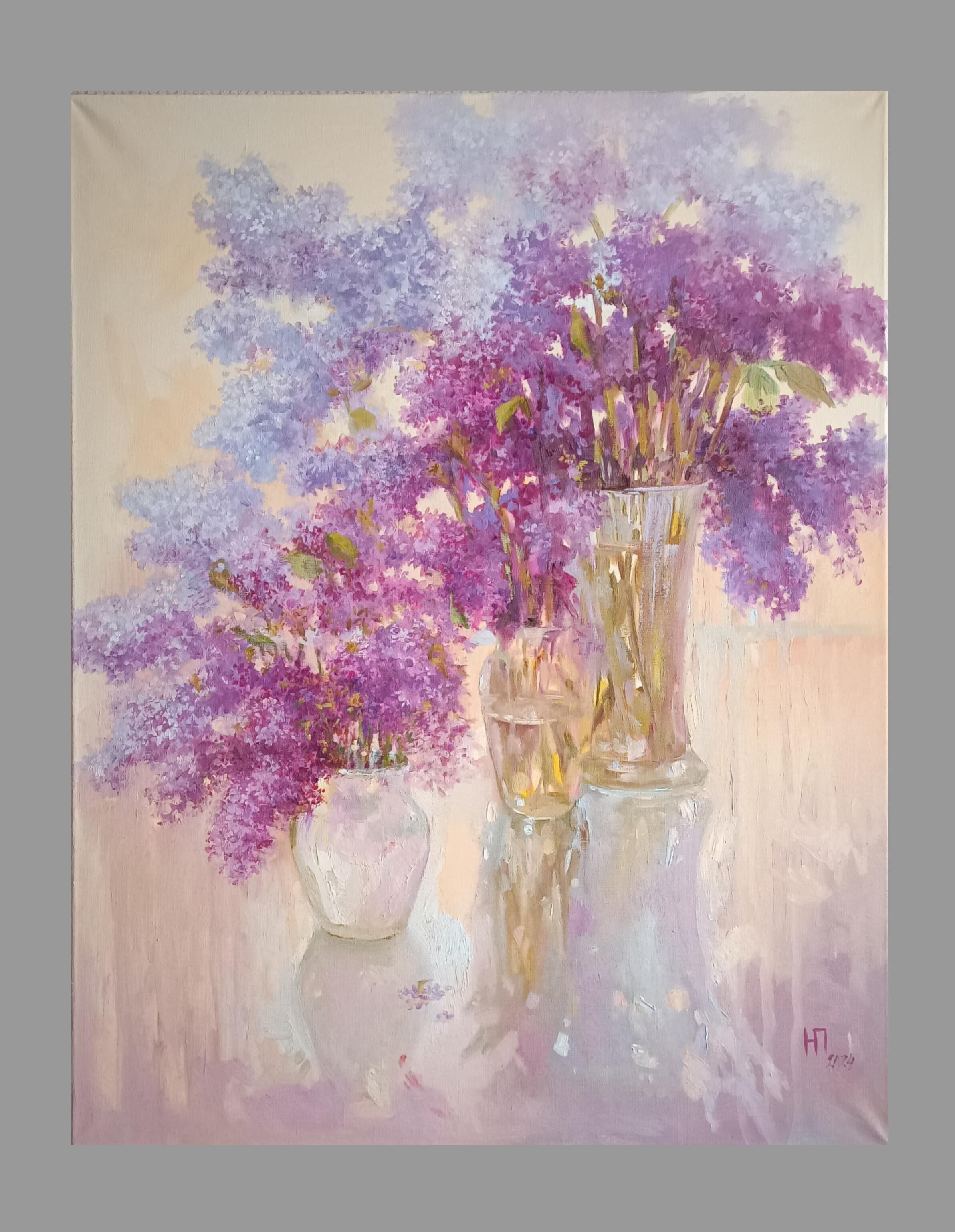 Lilac season. Original oil painting For Sale 7