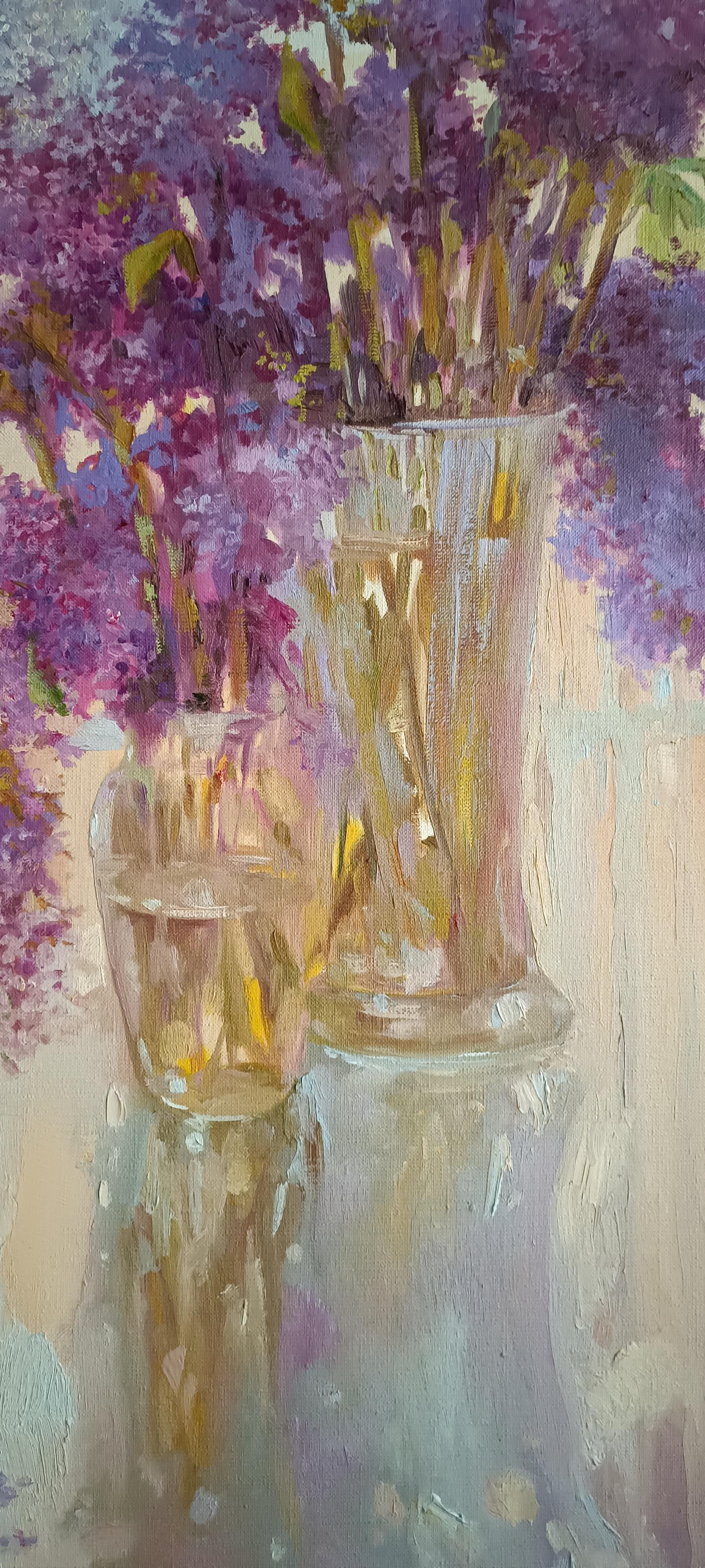 Lilac season. Original oil painting - Impressionist Painting by Natalya Platova