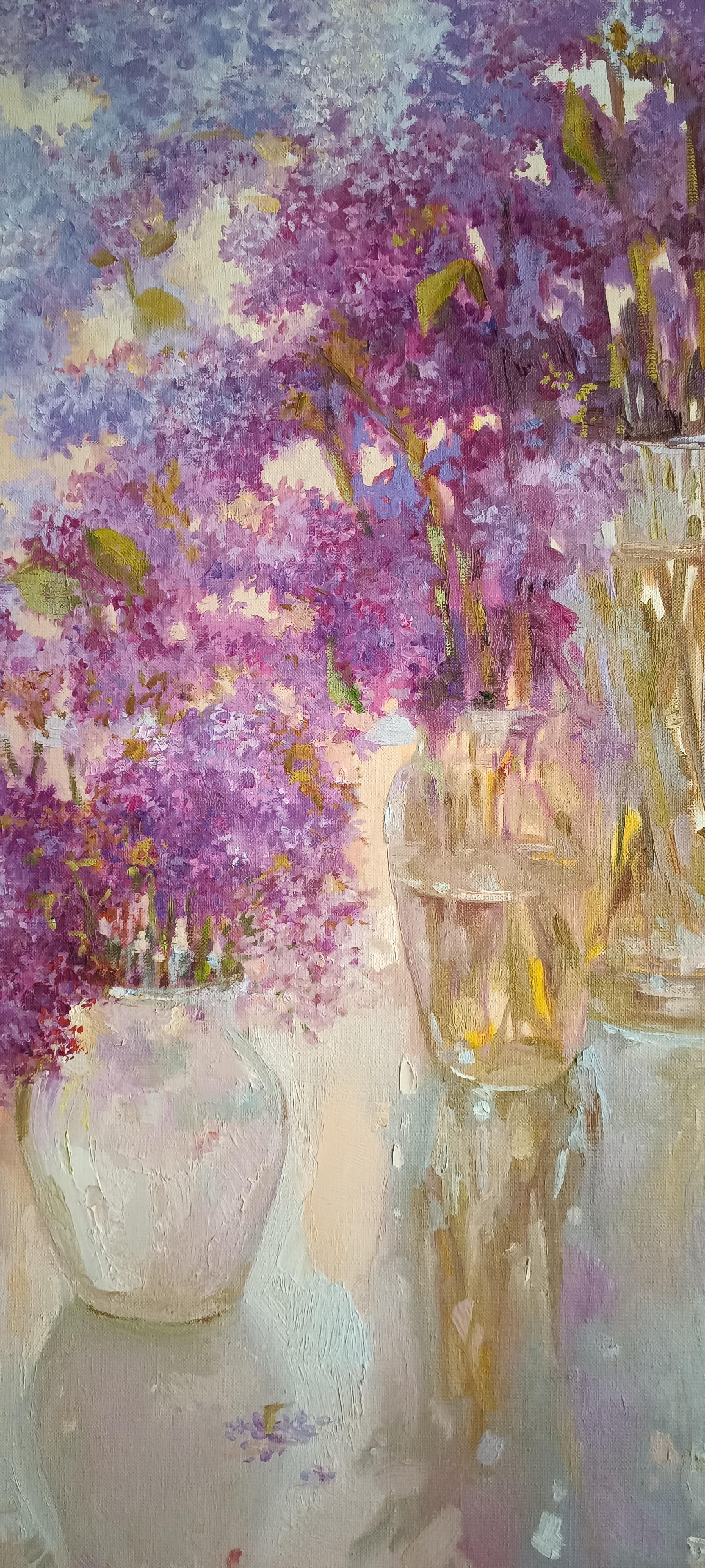 Lilac season. Original oil painting For Sale 1