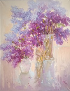 Temporada de lilas. Óleo original