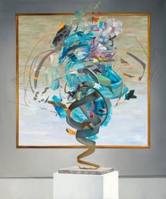 Contemporary Abstract Figurative Amalgamation Painting, 120X100 cm, Excellent