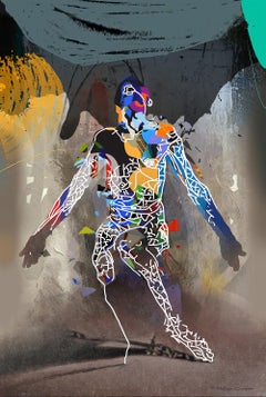 Contemporary Abstract Figurative Cry of the butterfly, 142X96 cm, Excellent