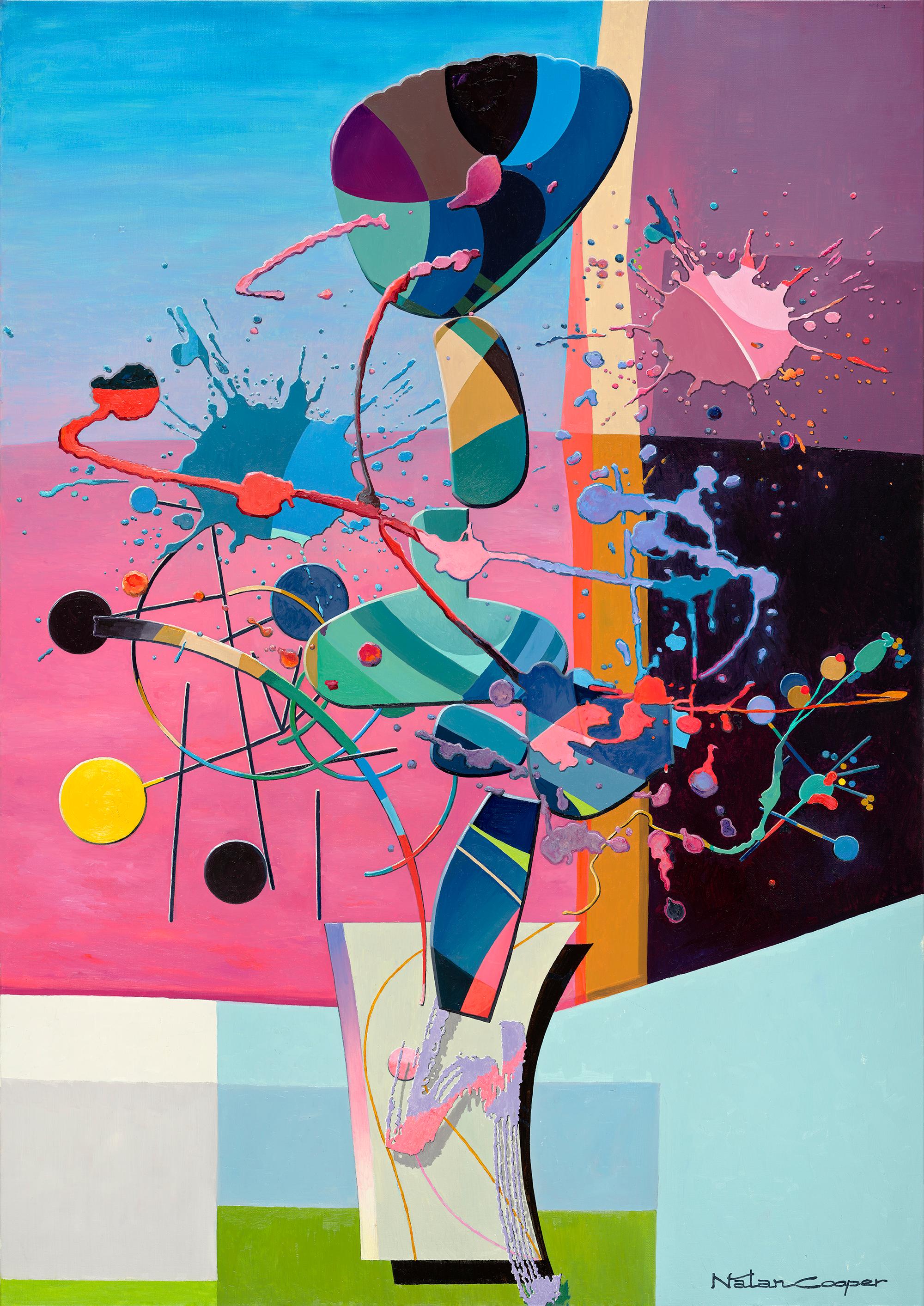 Natan Cooper Abstract Painting - Contemporary Abstract Figurative Vase Painting, 130x92 cm, Excellent