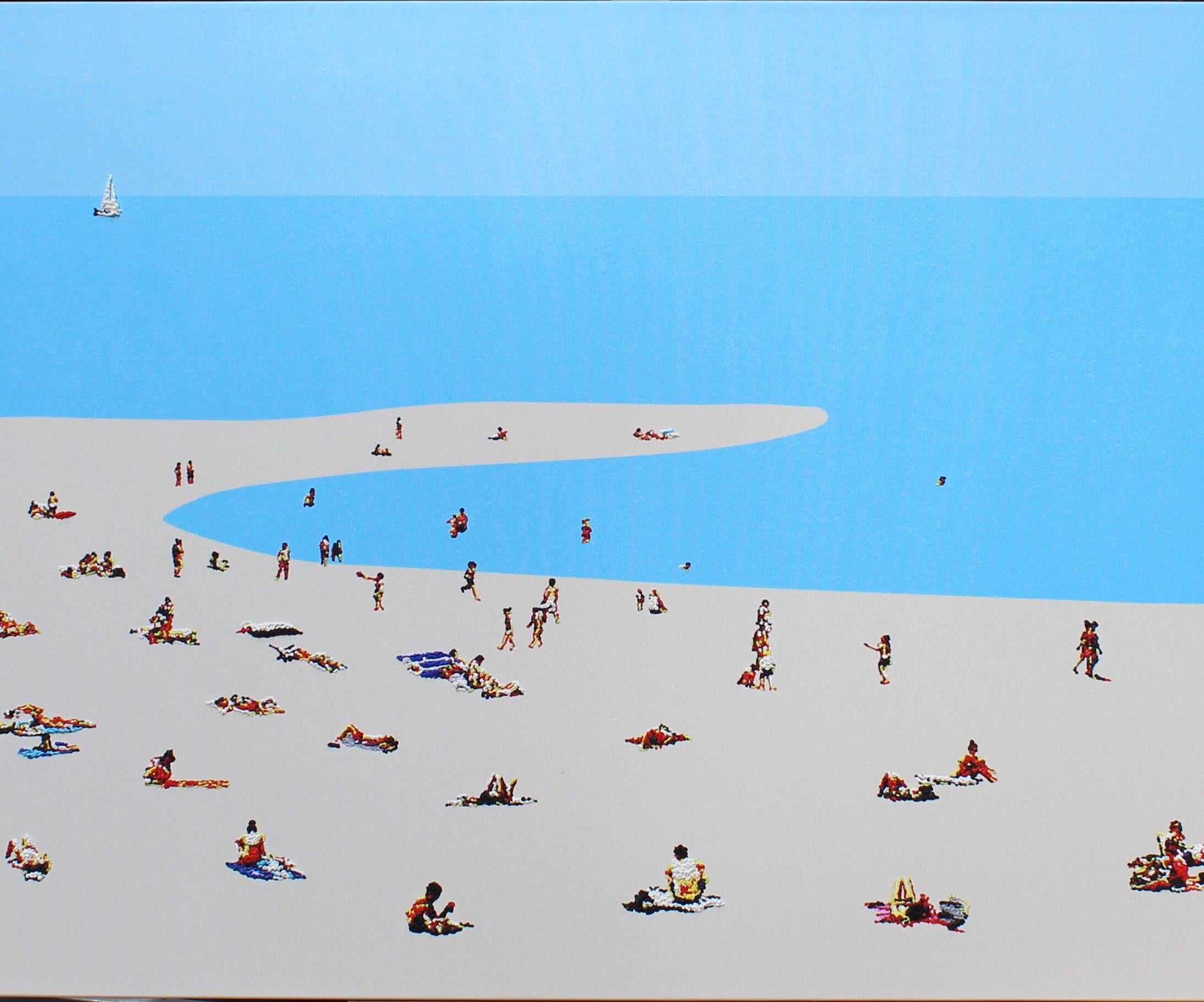 Strandstimmung 5 – Landschaftsgemälde – Painting von Natan Elkanovich