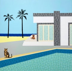 Tiger cat - landscape painting