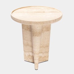 Natana High Travertine Side Table