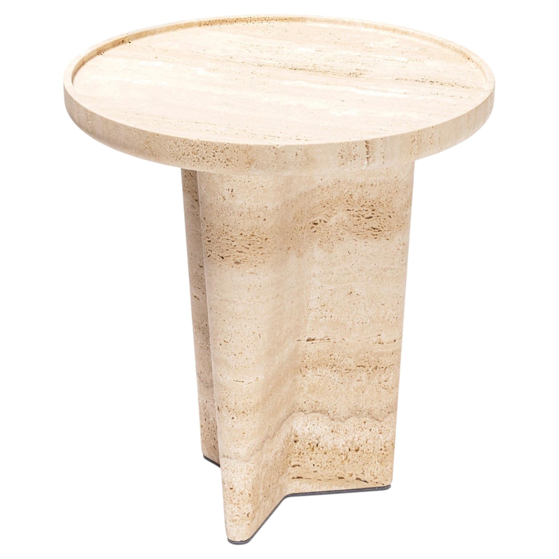 Table d'appoint haute en travertin Natana