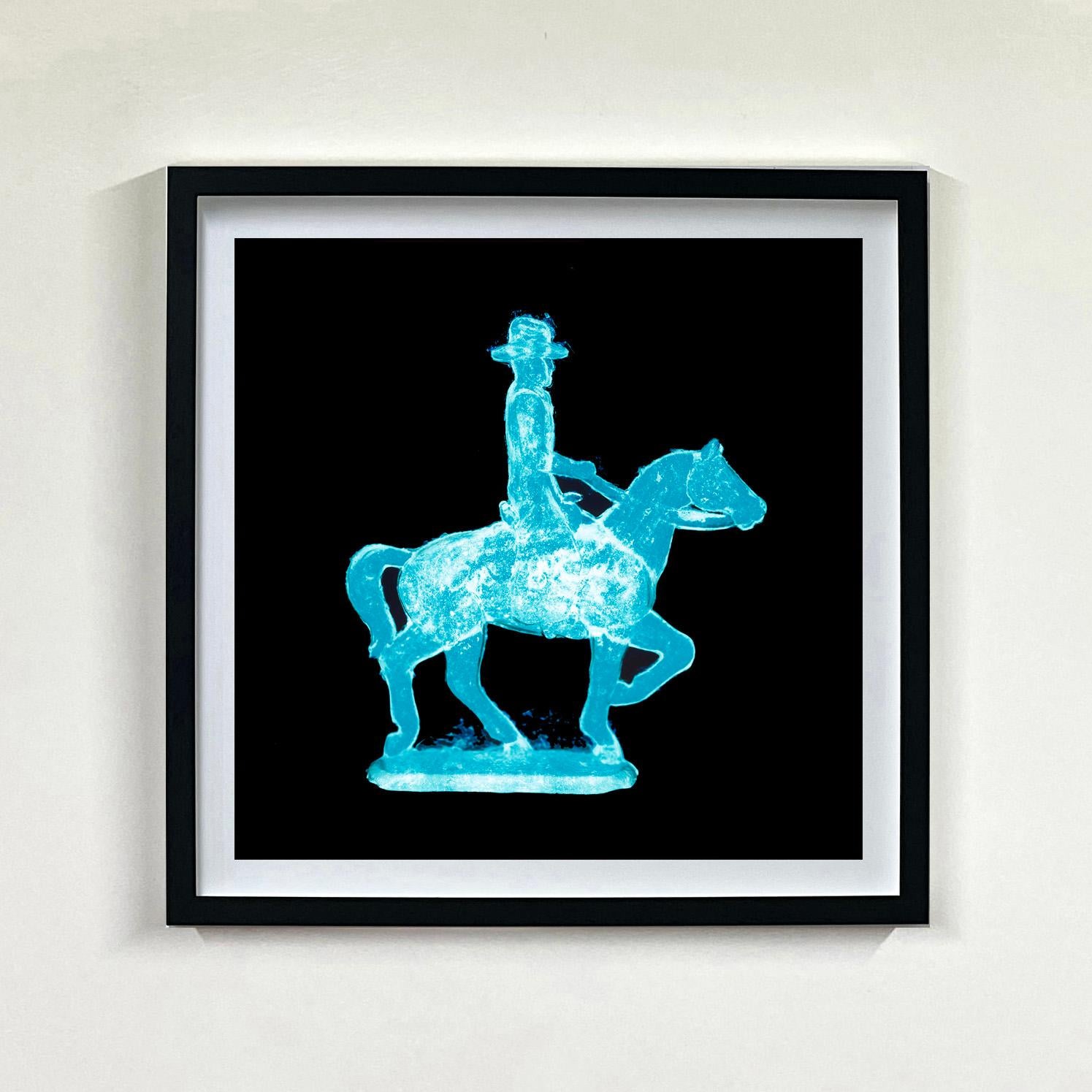 Ghost Rider Cowboy Cyan - Pop Art Photographie couleur - Noir Color Photograph par Natasha Heidler