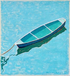 Santa Barbara - Contemporary Painting (Blue+White) 