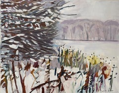 Snow Branches, Painting, Oil on Canvas