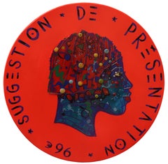 Contemporary Abstract Naive Side Profile Portrait. Frau. "Währung #142"