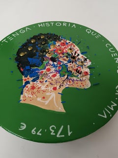 Contemporary Pop Abstract Side Profile Portrait. Vibrant. "Currency #145"