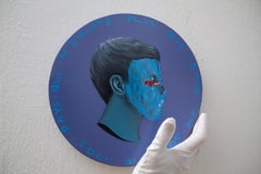 Contemporary Abstract Male Profile Portrait on Coin. Französisch. "Währung #235"