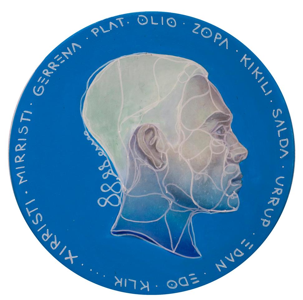 Natasha Lelenco - Contemporary Pop Surrealist Portrait. Blue Background ...