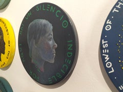 Contemporary Pop Surrealist Portrait On Wood. Stoniness Woman. "Currency #105"