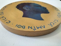 Contemporary Pop Surrealist Side Profile Male Portrait. Orange. "Currency #129".