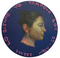 Currency #222 – 2024, Acrylic on Wood Panel, Contemporary Portrait with Spanish