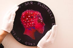 Fluor Contrast Abstract Side Profile Portrait. Mixed Media Wood "Currency #166"