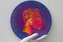 Naive Urban and Paleolithic Doodle Portrait Blue Orange Fluor "Currency #183"