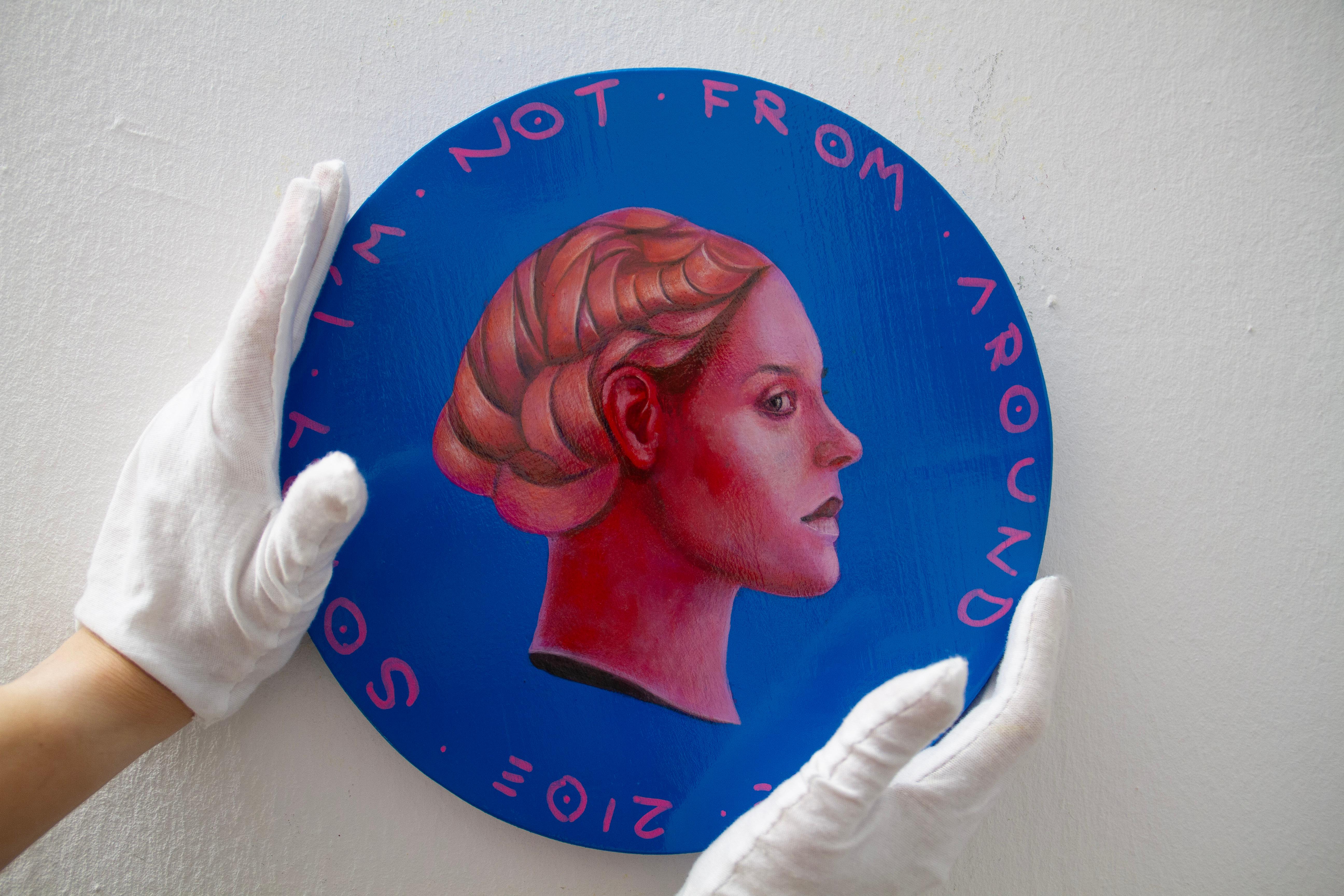 Colección de pinturas acrílicas sobre paneles circulares de madera. 