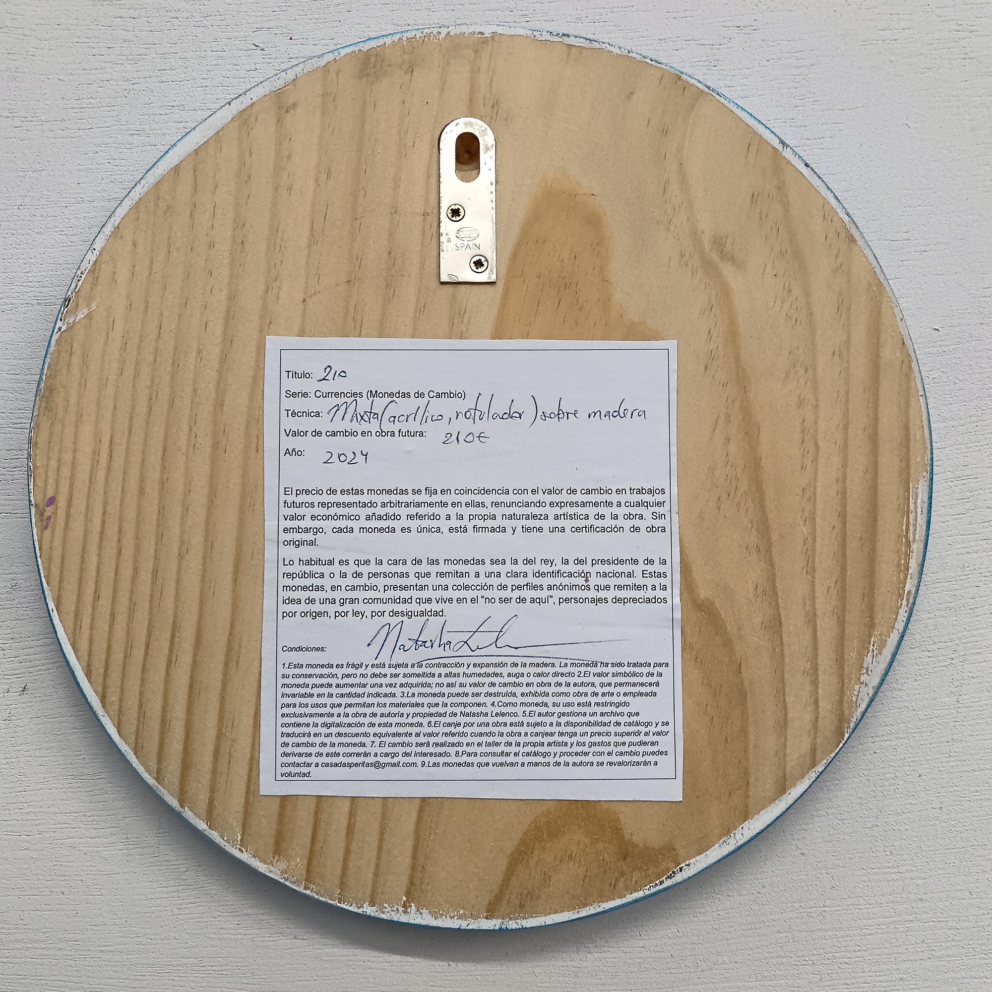 Colección de pinturas acrílicas sobre paneles circulares de madera. 