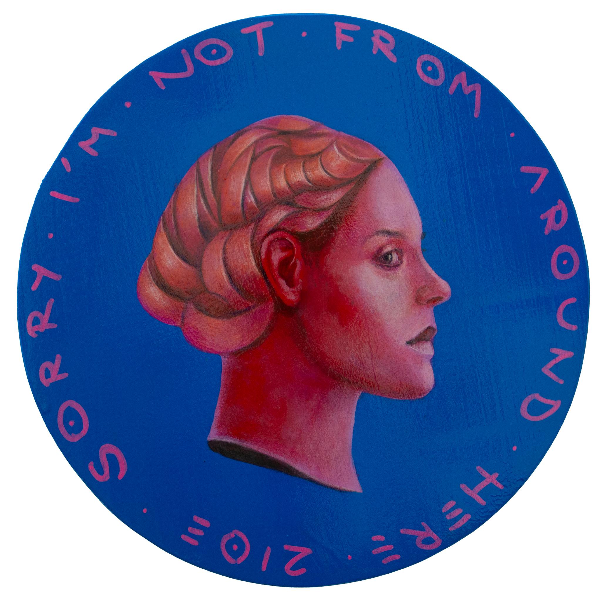 Colección de pinturas acrílicas sobre paneles circulares de madera. "Moneda #237"