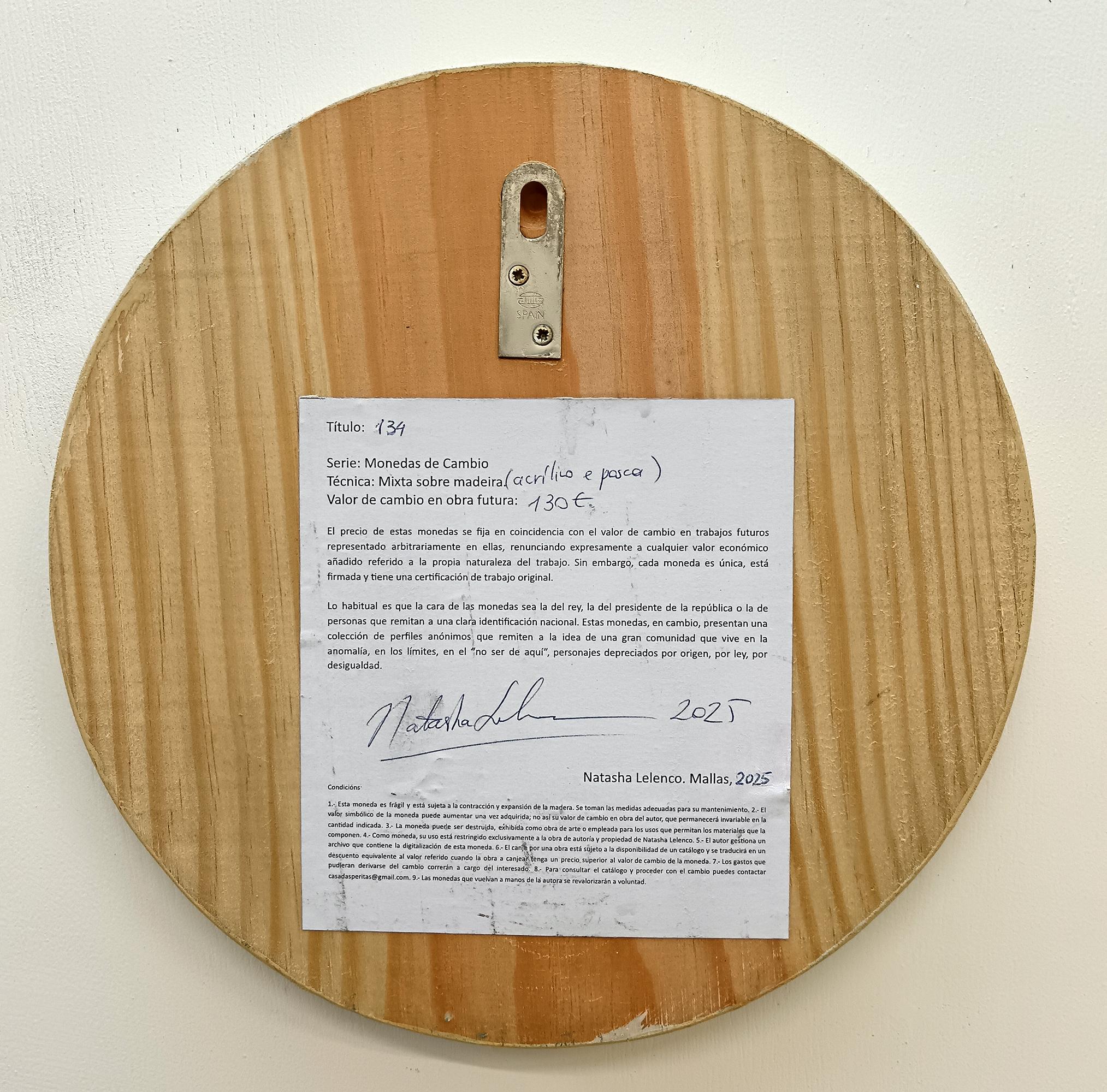 Currency #257, 2024, Acrylic on Wood Panel, Conceptual Portrait with Korean Text For Sale 3