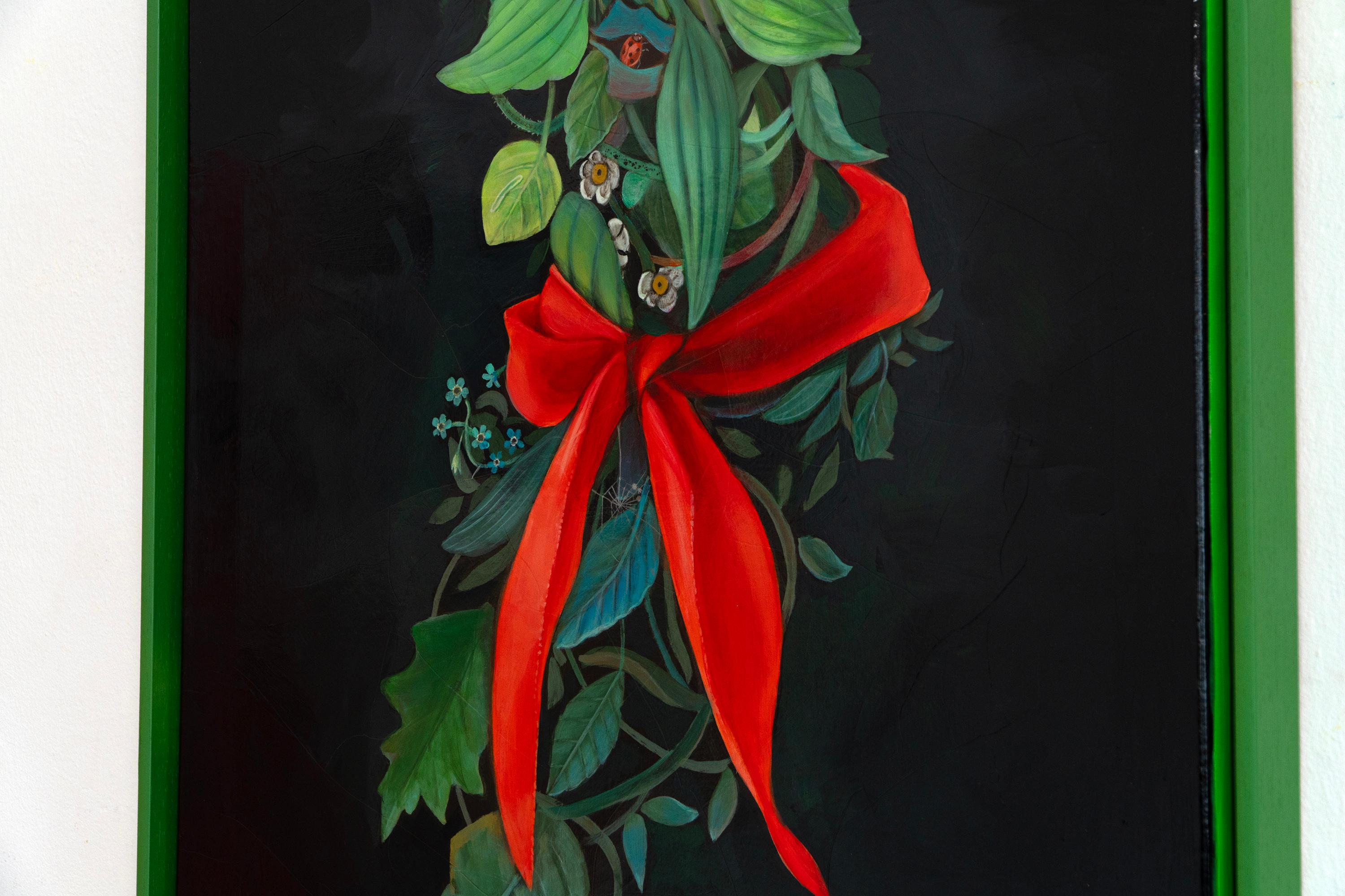 Abstract Anthropomorphic Acrylic Floral Portrait with Crackled Gloss Finish For Sale 2