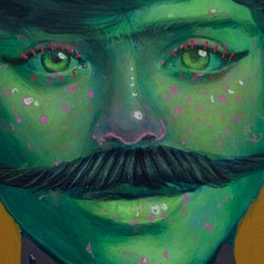 Ancestor Clone 15. "Two Moustache Cousins", Lowbrow Portrait in Ornamental Frame