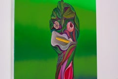 Green Anthropomorphic Botanical Figure. Pop Surrealist Contemporary Art