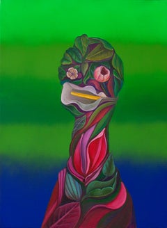 Contemporary Pop Surrealist Botanical Anthropomorphic Figure "Scatsomg"