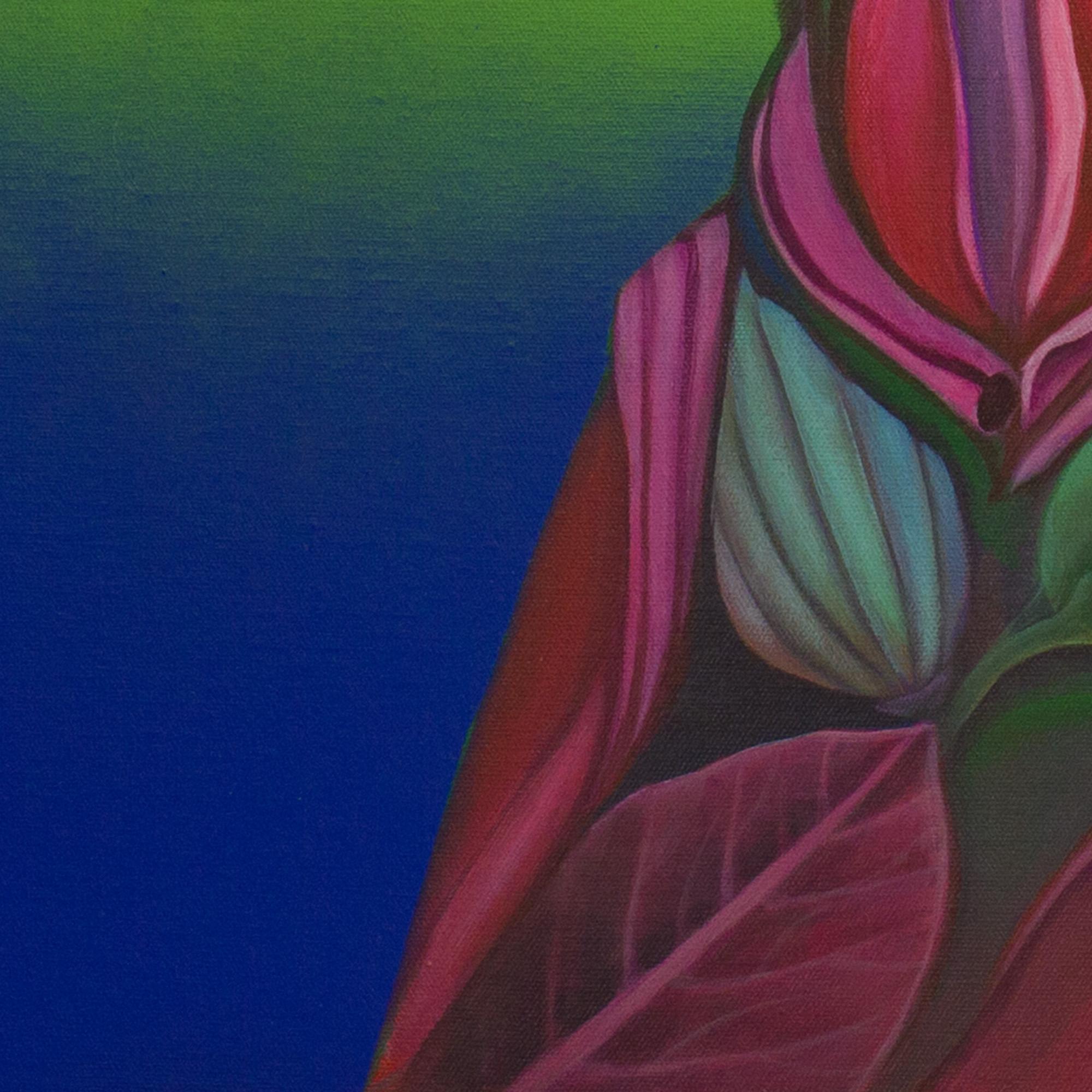 Green Anthropomorphic Botanical Figure. Pop Surrealist Contemporary Art For Sale 2