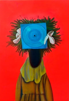 Contemporary Surrealist Portrait. Figur mit Blumen- und botanischer Figur. "Mamma Anarkia"