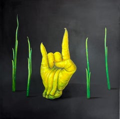 Natasha Lelenco - Zeitgenössische Rock'n'Roll-Gestenmalerei mit organischer, pflanzlicher Handform Zeitgenössische Rock'n'Roll-Gestenmalerei mit organischer, pflanzlicher Handform