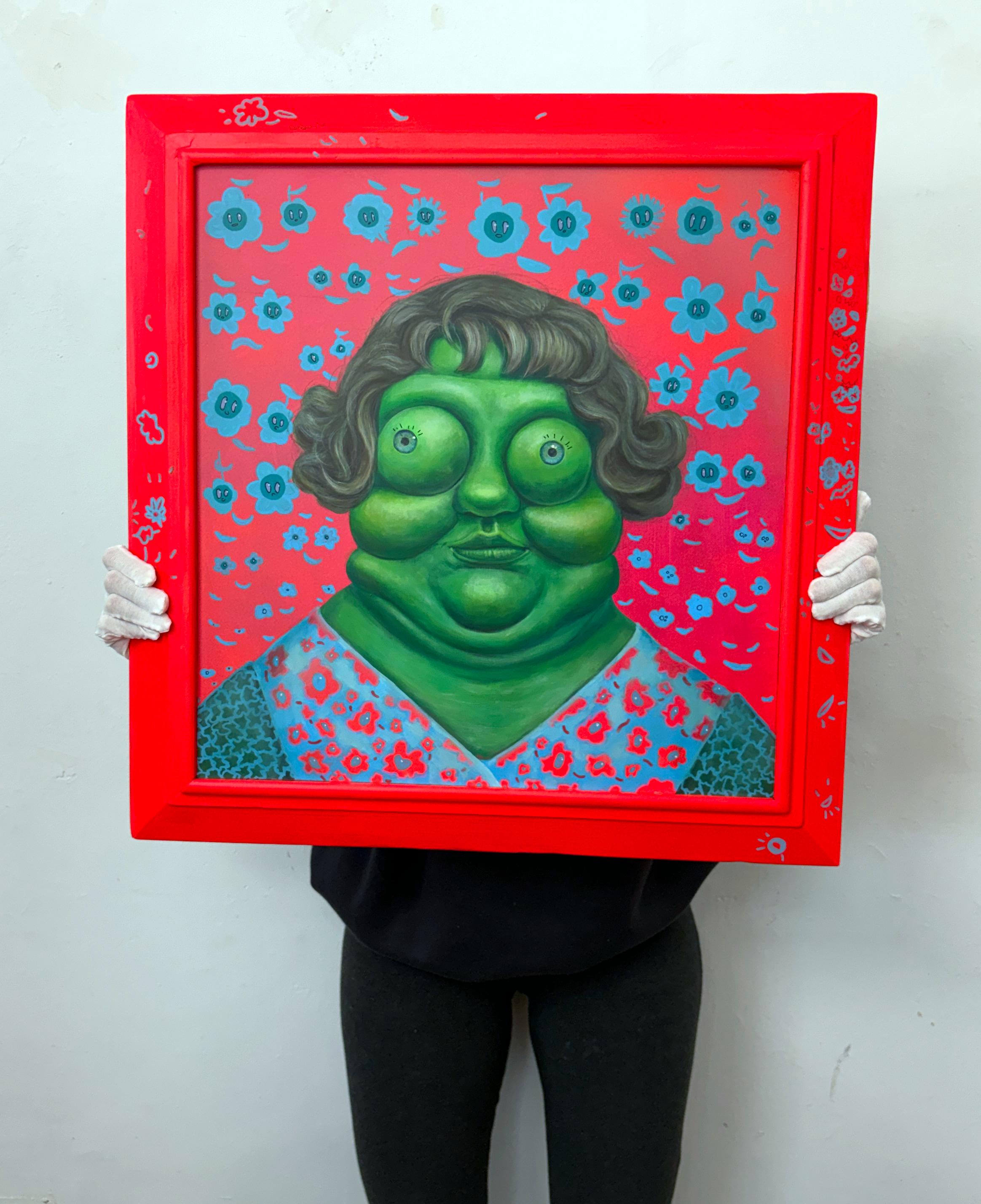 Fluorescent Ancestor Clone Portrait Contemporary Identity Figurative Artwork