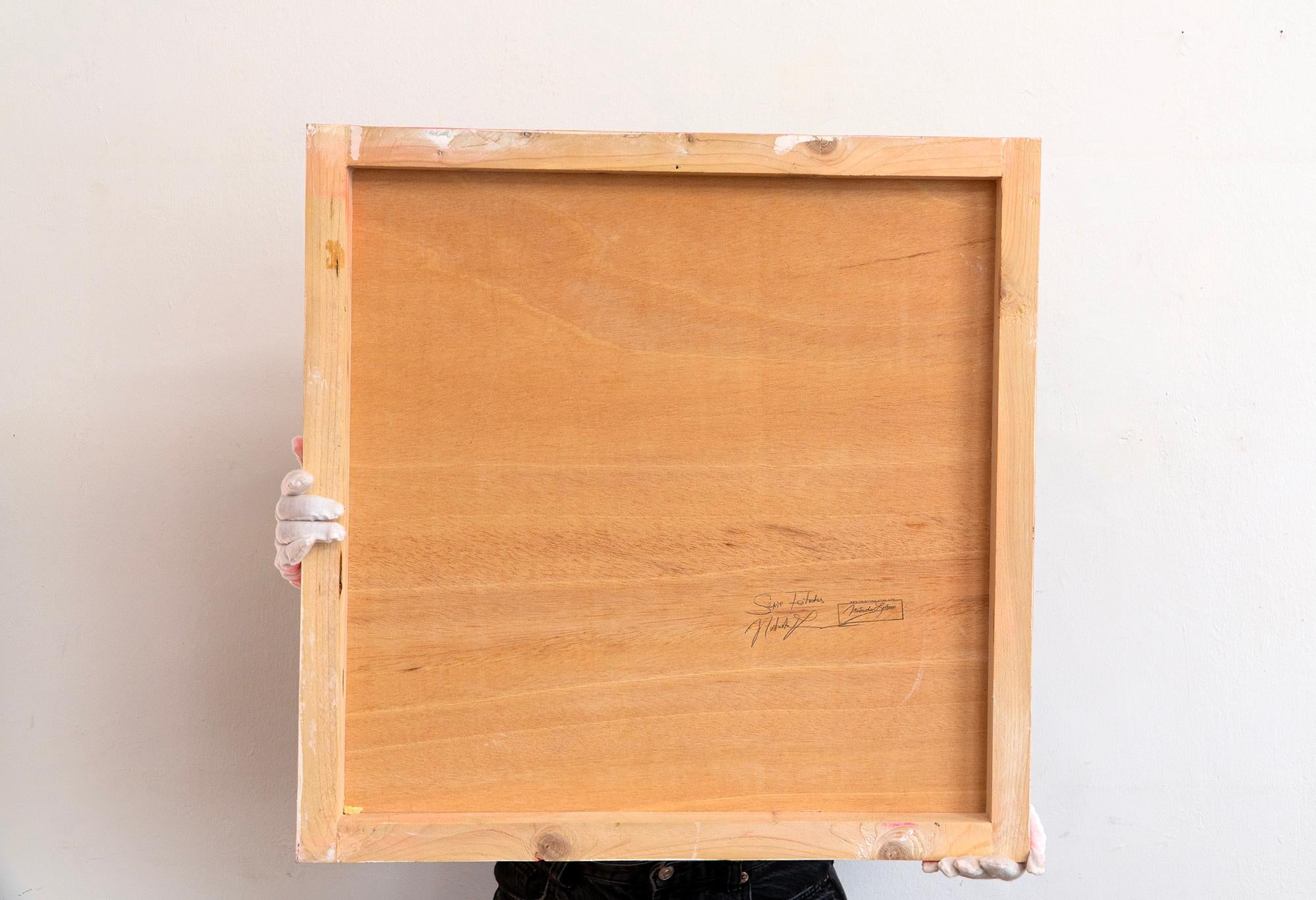 Anthropomorphic Portrait on Wood with Fluorescent Palette from Fetishes Series For Sale 5