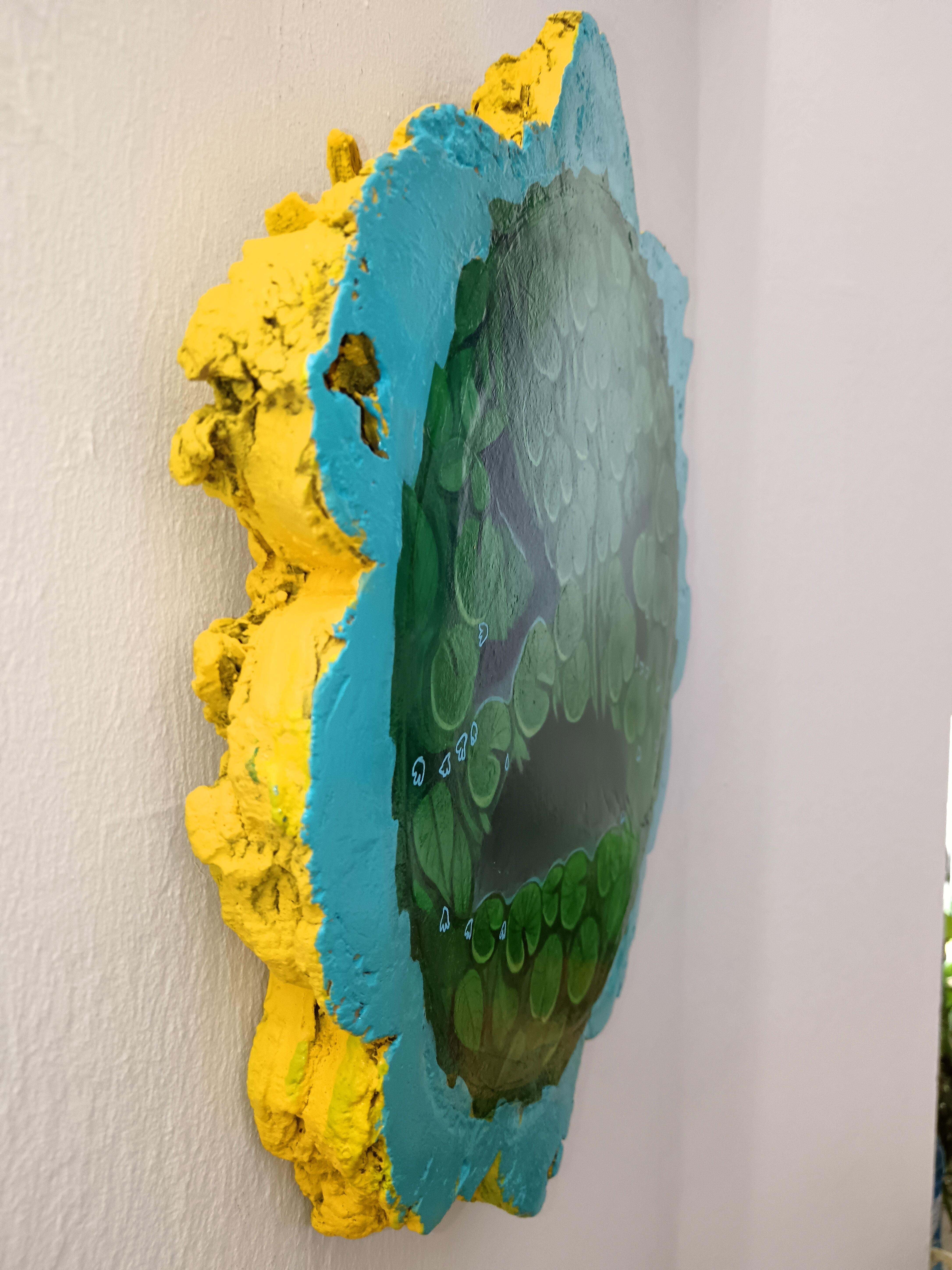 Esculturas murales orgánicas en madera de corcho recuperada. Cuatro piezas 
